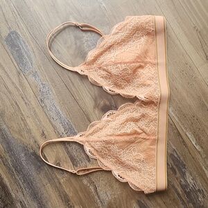 Madewell Lace Stripe-Trim Liana Triangle Bralette Small